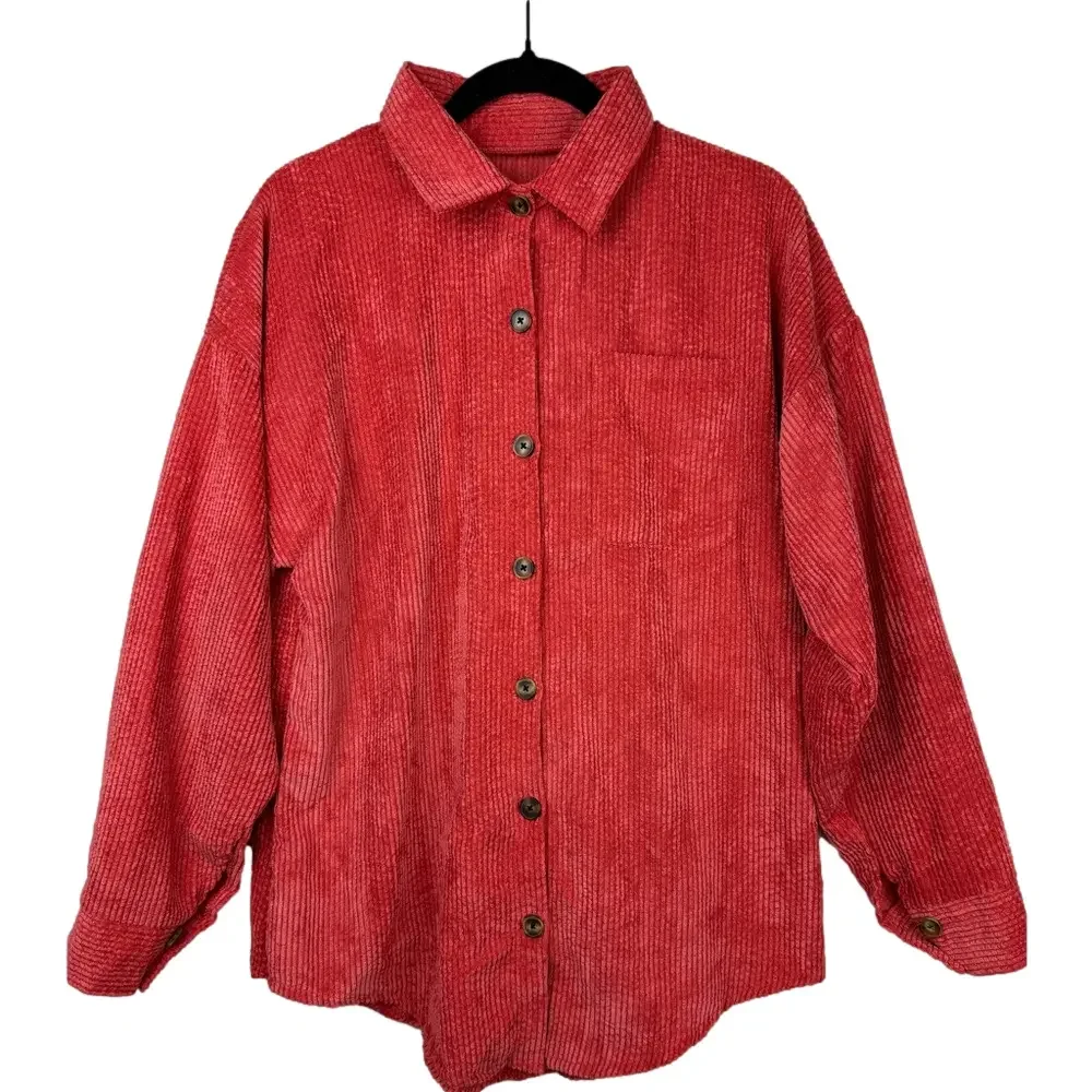 HALARA Women’s size small burnt orange corduroy shacket shirt jacket NWT